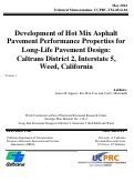 Cover page: Development of Hot Mix Asphalt Pavement Performance Properties for Long-life Pavement Designs: Caltrans District 2, Interstate 5, Weed, California