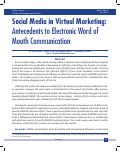 Cover page: Social Media in Virtual Marketing