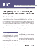 Cover page: PARP inhibitors for BRCA1/2-mutated and sporadic ovarian cancer: current practice and future directions