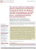 Cover page: The case for early use of rapid whole-genome sequencing in management of critically ill infants: late diagnosis of Coffin–Siris syndrome in an infant with left congenital diaphragmatic hernia, congenital heart disease, and recurrent infections