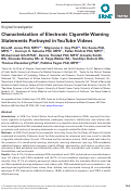 Cover page: Characterization of Electronic Cigarette Warning Statements Portrayed in YouTube Videos.