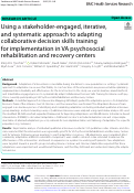 Cover page: Using a stakeholder-engaged, iterative, and systematic approach to adapting collaborative decision skills training for implementation in VA psychosocial rehabilitation and recovery centers