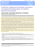 Cover page: Predictive coding and stochastic resonance as fundamental principles of auditory phantom perception