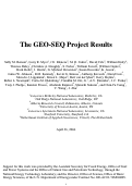 Cover page: The GEO-SEQ project Results