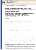 Cover page: Working Together to Solve Disparities: Latina/o Parents’ Contributions to the Adaptation of a Preventive Intervention for Childhood Conduct Problems