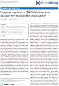 Cover page: Extensive regulation of NAGNAG alternative splicing: new tricks for the spliceosome?
