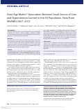 Cover page: Does Age Matter? Association Between Usual Source of Care and Hypertension Control in the US Population: Data From NHANES 2007–2012