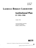 Cover page: Lawrence Berkeley Laboratory Institutional Plan FY 1993-98