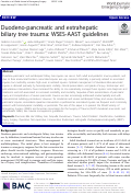Cover page: Duodeno-pancreatic and extrahepatic biliary tree trauma: WSES-AAST guidelines.