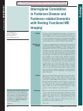 Cover page: Interregional Correlations in Parkinson Disease and Parkinson-related Dementia with Resting Functional MR Imaging