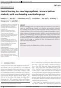 Cover page: Lexical learning in a new language leads to neural pattern similarity with word reading in native language