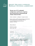 Cover page: Energy use of US residential refrigerators and freezers: function derivation based on household and climate characteristics
