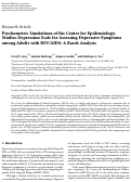 Cover page: Psychometric Limitations of the Center for Epidemiologic Studies-Depression Scale for Assessing Depressive Symptoms among Adults with HIV/AIDS: A Rasch Analysis