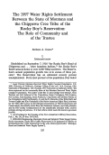 Cover page: The 1997 Water Rights Settlement between the State of Montana and the Chippewa Cree Tribe of the Rocky Boy's Reservation: The Role of Community and of the Trustee