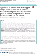 Cover page: Application of a nonrandomized stepped wedge design to evaluate an evidence-based quality improvement intervention: a proof of concept using simulated data on patient-centered medical homes