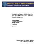 Cover page: Bargaining Power Within Couples and Use of Prenatal and Delivery Care in Indonesia