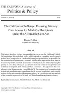Cover page: The California Challenge: Ensuring Primary Care Access for Medi-Cal Recipients under the Affordable Care Act
