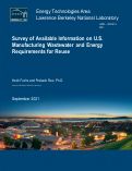 Cover page: Survey of Available Information on U.S. Manufacturing Wastewater and Energy Requirements for Reuse