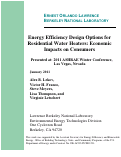 Cover page: Energy Efficiency Design Options for Residential Water Heaters: Economic Impacts on Consumers