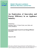 Cover page: An Exploration of Innovation and Energy Efficiency in an Appliance Industry