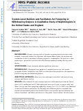 Cover page: System-Level Barriers and Facilitators for Foregoing or Withdrawing Dialysis: A Qualitative Study of Nephrologists in&nbsp;the&nbsp;United States and England