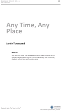 Cover page: Any Time, Any Place