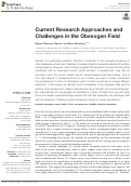 Cover page: Current Research Approaches and Challenges in the Obesogen Field