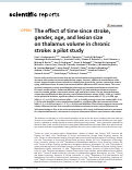 Cover page: The effect of time since stroke, gender, age, and lesion size on thalamus volume in chronic stroke: a pilot study