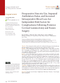 Cover page: Preoperative Narcotic Use, Impaired Ambulation Status, and Increased Intraoperative Blood Loss Are Independent Risk Factors for Complications Following Posterior Cervical Laminectomy and Fusion Surgery