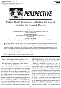 Cover page: PerspectiveâMaking Doubt Generative: Rethinking the Role of Doubt in the Research Process