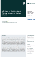 Cover page: A Critique of the Attentional Window Account of Capture Failures.