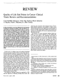 Cover page: Quality of Life End Points in Cancer Clinical Trials: Review and Recommendations