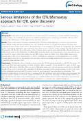 Cover page: Serious limitations of the QTL/Microarray approach for QTL gene discovery