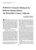 Cover page: Prehistoric Turquoise Mining in the Halloran Springs District, San Bernardino County, California