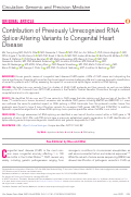 Cover page: Contribution of Previously Unrecognized RNA Splice-Altering Variants to Congenital Heart Disease.