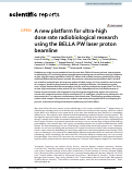 Cover page: A new platform for ultra-high dose rate radiobiological research using the BELLA PW laser proton beamline