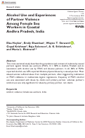 Cover page: Alcohol Use and Experiences of Partner Violence Among Female Sex Workers in Coastal Andhra Pradesh, India.