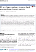 Cover page: MinorityReport, software for generalized analysis of causal genetic variants
