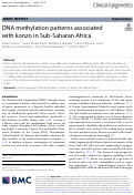 Cover page: DNA methylation patterns associated with konzo in Sub-Saharan Africa