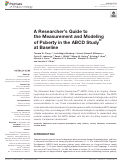 Cover page: A Researcher’s Guide to the Measurement and Modeling of Puberty in the ABCD Study® at Baseline