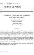Cover page: Lessons for California from the History of Fiscal Constitutions
