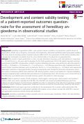 Cover page: Development and content validity testing of a patient-reported outcomes questionnaire for the assessment of hereditary angioedema in observational studies.