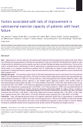 Cover page: Factors associated with lack of improvement in submaximal exercise capacity of patients with heart failure