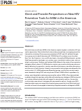 Cover page: Client and Provider Perspectives on New HIV Prevention Tools for MSM in the Americas