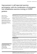 Cover page: Improvement in self-reported exercise participation with the combination of tiotropium and rehabilitative exercise training in COPD patients.