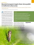 Cover page: Biocontrol program targets Asian citrus psyllid in California's urban areas