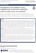 Cover page: Development and validation of the neighborhood environment walkability scale for youth across six continents.