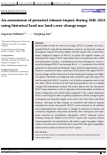 Cover page: An assessment of potential climate impact during 1948–2010 using historical land use land cover change maps