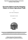 Cover page: Economic Reform and the Changing  Pattern of China's Agricultural Trade