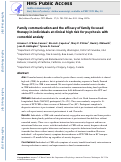 Cover page: Family communication and the efficacy of family focused therapy in individuals at clinical high risk for psychosis with comorbid anxiety